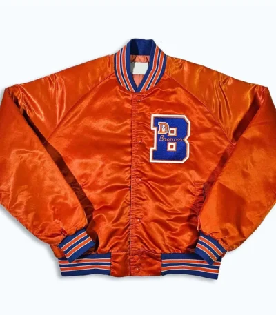 80s Denver Broncos Orange Bomber Jacket
