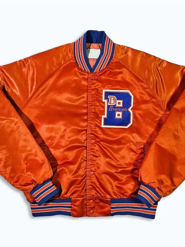 80s Denver Broncos Orange Bomber Jacket