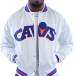 80s Light Weight White Satin Cavs Jacket
