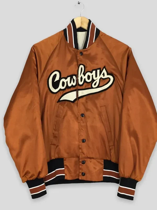 90s Dallas Cowboys Brown Satin Jacket