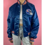 90s Denver Broncos Blue Satin Jacket