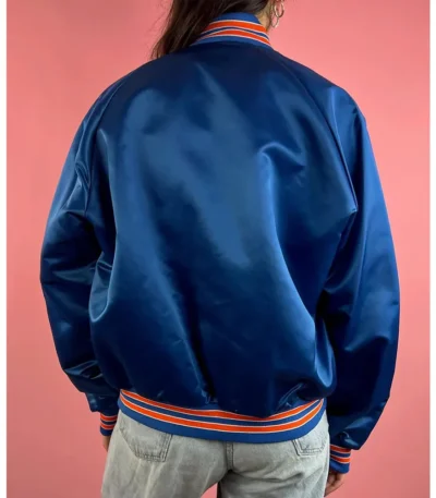 90s Denver Broncos Blue Satin Jacket