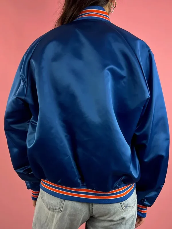 90s Denver Broncos Blue Satin Jacket