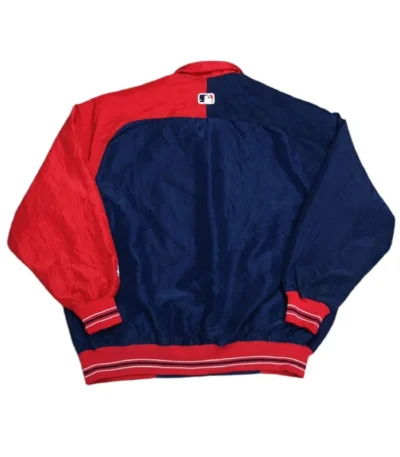 90’s Cleveland Indians Blue and Red Satin Jacket