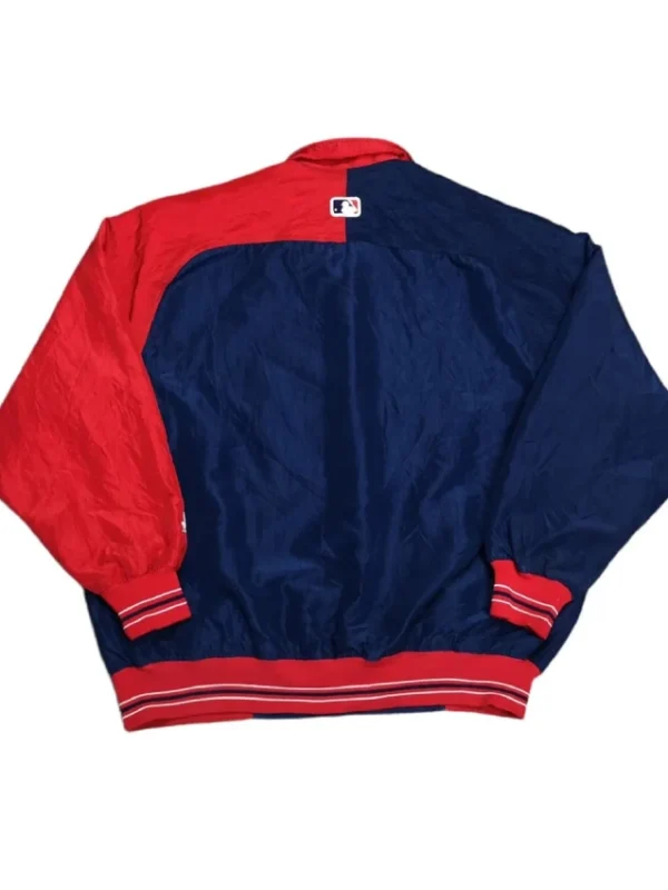 90’s Cleveland Indians Blue and Red Satin Jacket