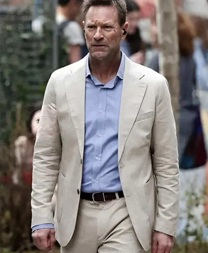 Aaron Eckhart The Bricklayer 2024 White Blazer Aaron Eckhart The Bricklayer 2024 White Blazer