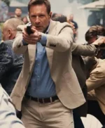 Aaron Eckhart The Bricklayer 2024 White Blazer