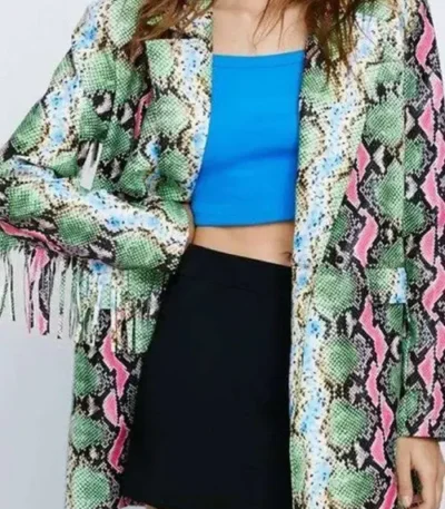 Ashleigh Murray The Other Black Girl 2023 Snake Print Jacket