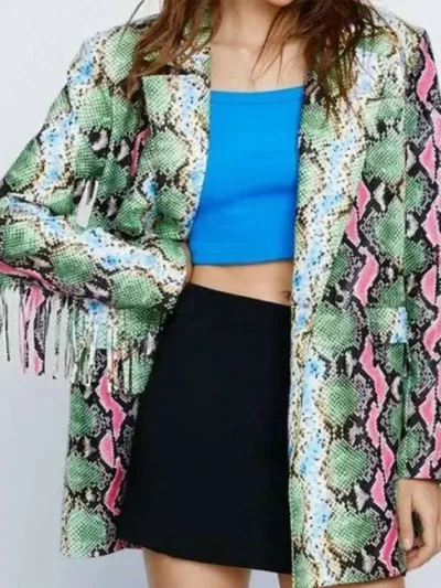 Ashleigh Murray The Other Black Girl 2023 Snake Print Jacket