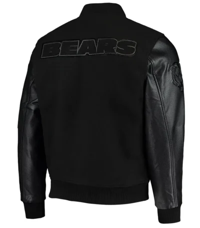 Black Chicago Bears Logo Varsity Jacket