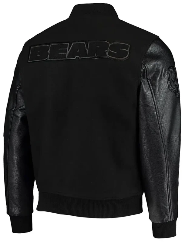 Black Chicago Bears Logo Varsity Jacket
