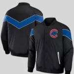 Black Chicago Cubs Baseball Raglan Jacket