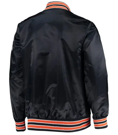 Black The Diamond Chicago Bears Retro Satin Jacket