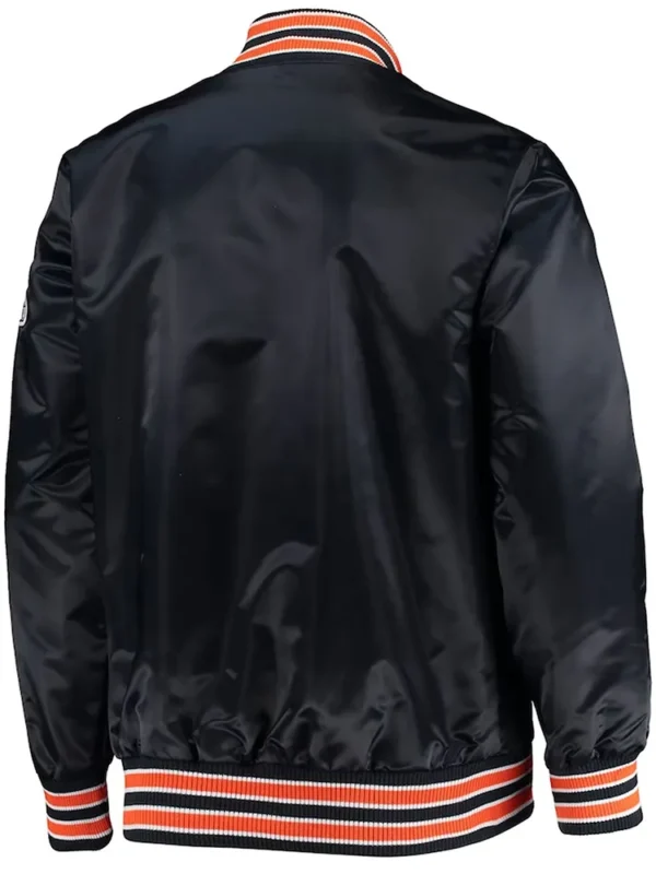 Black The Diamond Chicago Bears Retro Satin Jacket