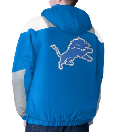 Blue Detroit Lions Charger Half-Zip Pullover Jacket