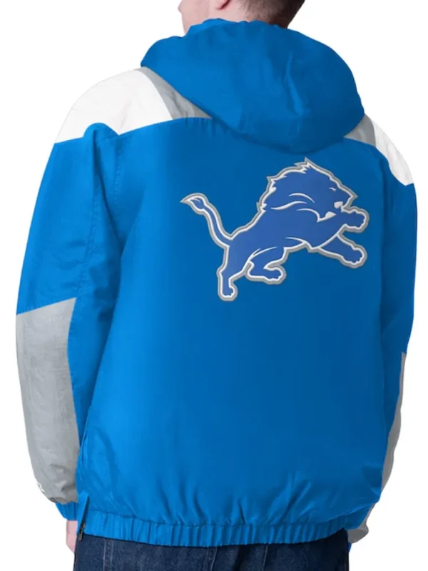 Blue Detroit Lions Charger Half-Zip Pullover Jacket