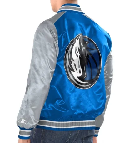 Blue/Silver Dallas Mavericks Renegade Varsity Satin Jacket