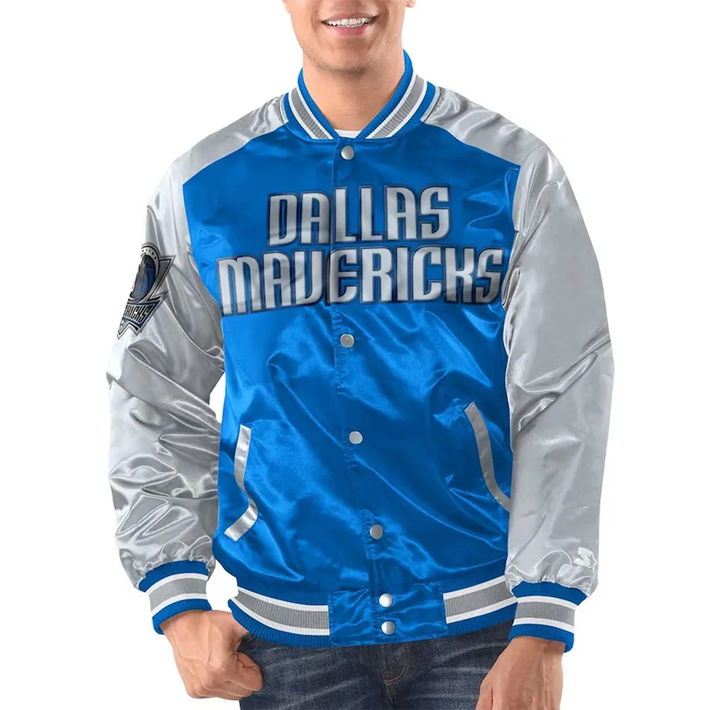 Blue/Silver Dallas Mavericks Renegade Varsity Satin Jacket Blue/Silver Dallas Mavericks Renegade Varsity Satin Jacket