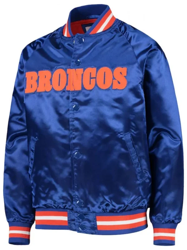 Bomber Denver Broncos Royal Blue Satin Jacket