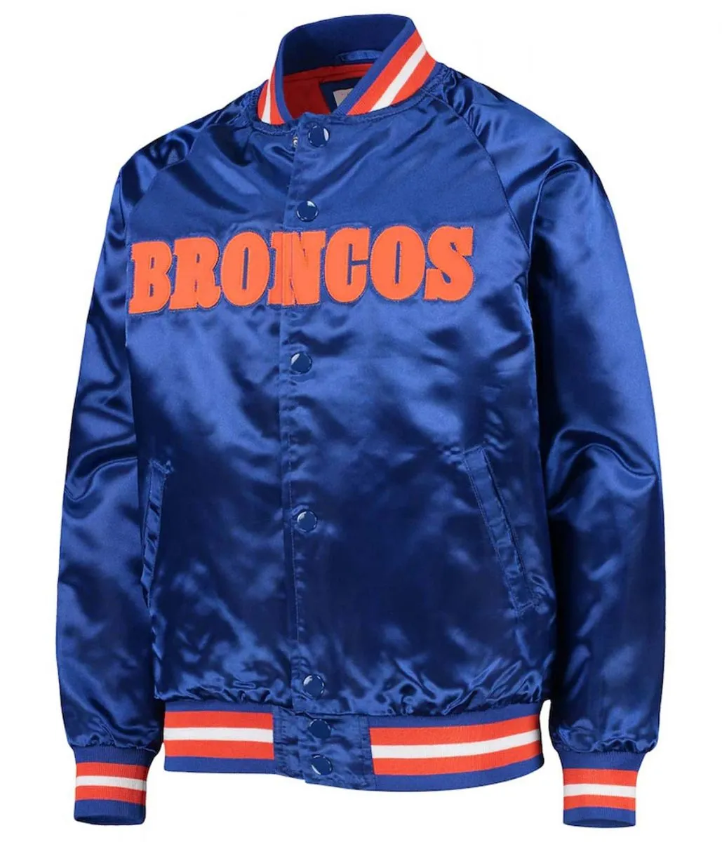 Bomber Denver Broncos Royal Blue Satin Jacket Bomber Denver Broncos Royal Blue Satin Jacket