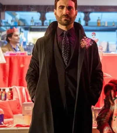 Brett Goldstein Ted Lasso Roy Kent Black Cotton Coat