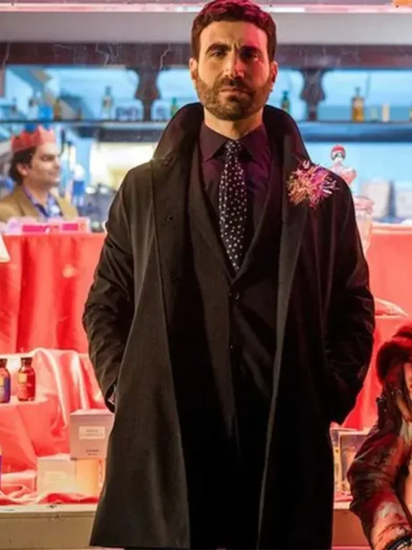 Brett Goldstein Ted Lasso Roy Kent Black Cotton Coat