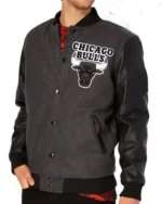 Bulls Varsity Black And Grey Jacket
