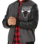 Bulls Varsity Black And Grey Jacket