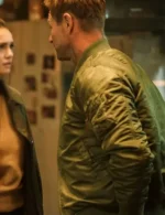The Bricklayer Aaron Eckhart Green Bomber Jacket