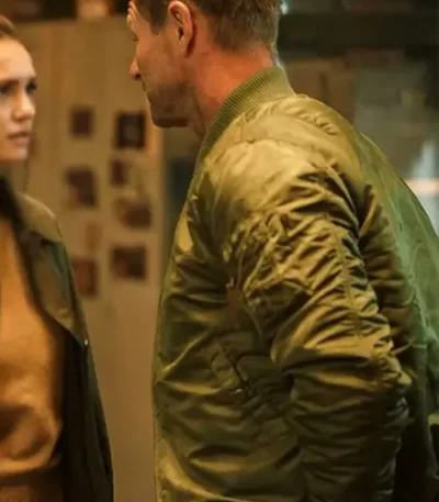 The Bricklayer Aaron Eckhart Green Bomber Jacket