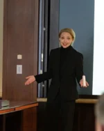Amanda Seyfried The Dropout S01 Black Blazer Coat