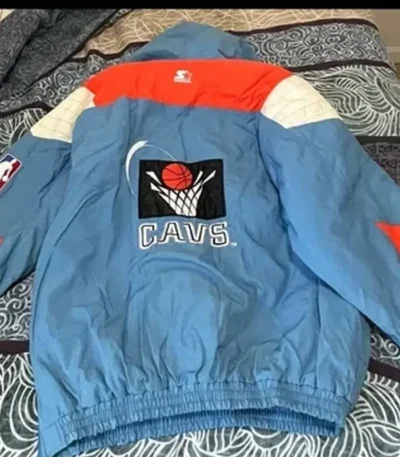 Cleveland Cavs Starter Jacket Windbreaker Blue Orange And White