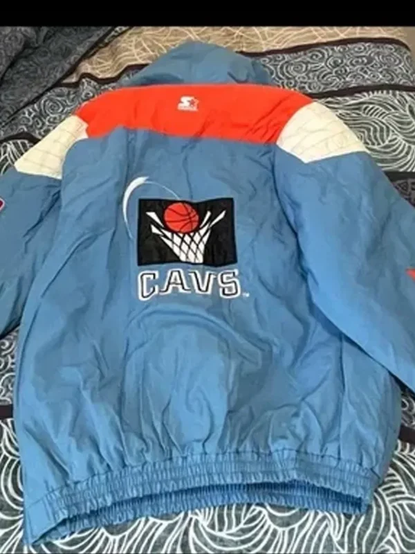 Cleveland Cavs Starter Jacket Windbreaker Blue Orange And White
