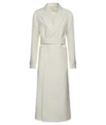 Ellen Barkin Man from Toronto Handler Long White Coat