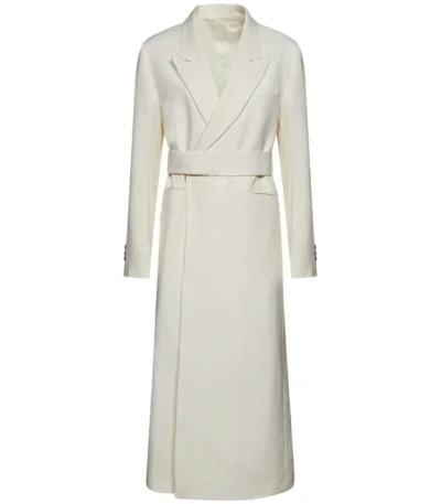 Ellen Barkin Man from Toronto Handler Long White Coat