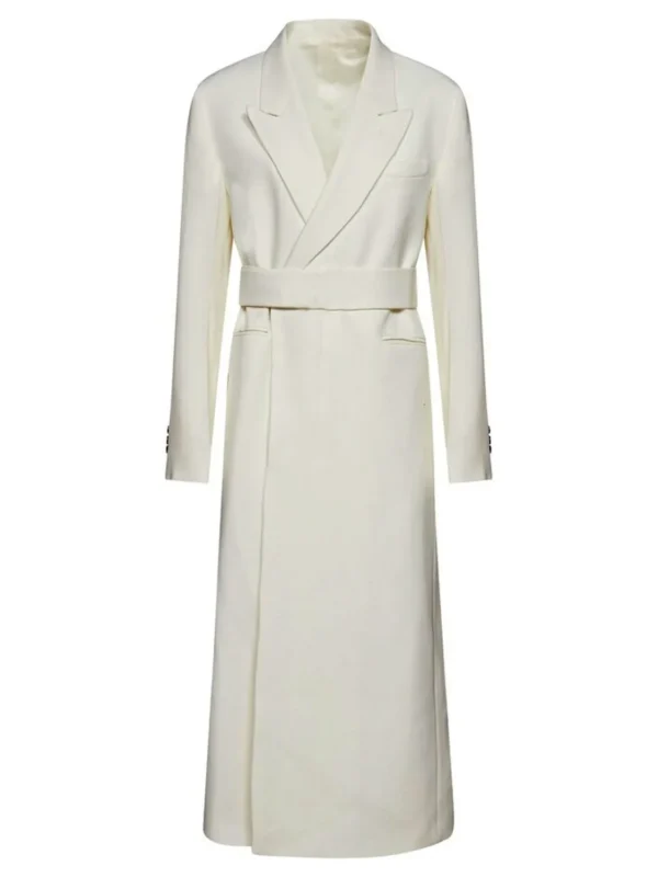 Ellen Barkin Man from Toronto Handler Long White Coat