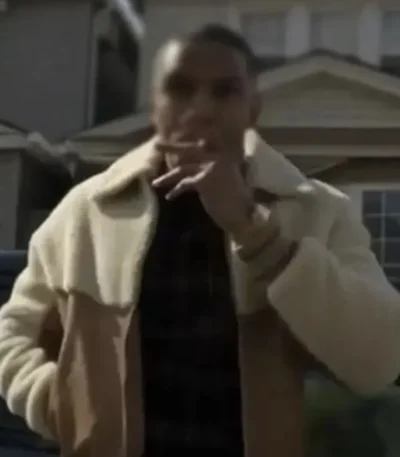 Power Book II Ghost 2 Bit Fur Brown Sherpa Jacket