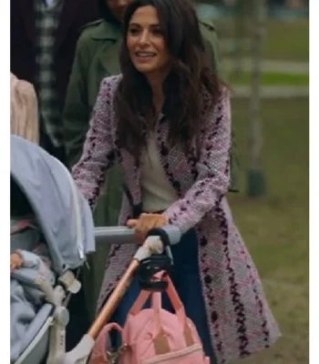 Sex/Life S02 Sarah Shahi Pink Coat