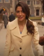 Sex/life Sarah Shahi Off-White Coat