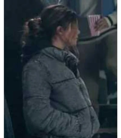 Superman and Lois S02 Sarah Cushing Grey Zip Up Puffer Jacket