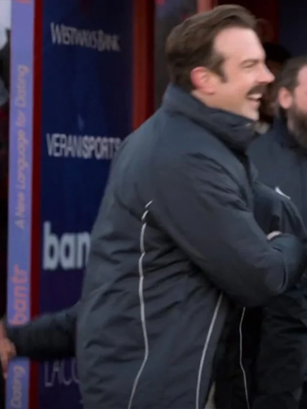 Ted Lasso Jason Sudeikis Black Cotton Track Coat
