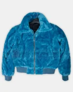 Ted Lasso Keeley Jones Blue Fur Jacket