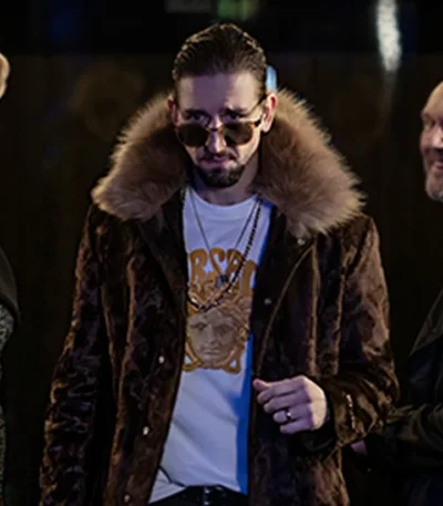 Ted Lasso S03 Maximilian Osinski Brown Fur Coat