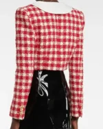 Ted Lasso Season 3 Keeley Jones Red Checked Cropped Jacket