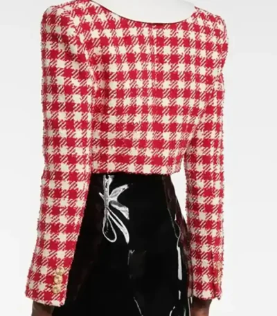 Ted Lasso Season 3 Keeley Jones Red Checked Cropped Jacket