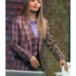 The Dropout S01 Amanda Seyfried Pink Plaid Suit
