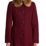 Camila Mendes Riverdale Maroon Shearling Fur Coat