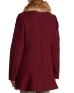 Camila Mendes Riverdale Maroon Shearling Fur Coat