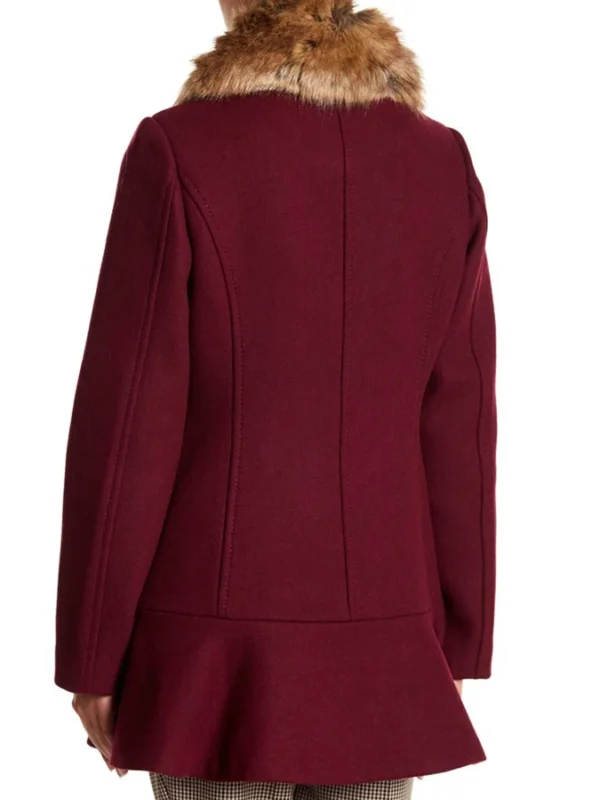 Camila Mendes Riverdale Maroon Shearling Fur Coat