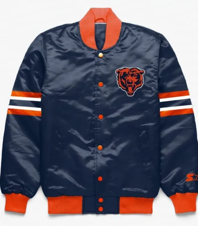 Chicago Bears Button Down Navy Jacket